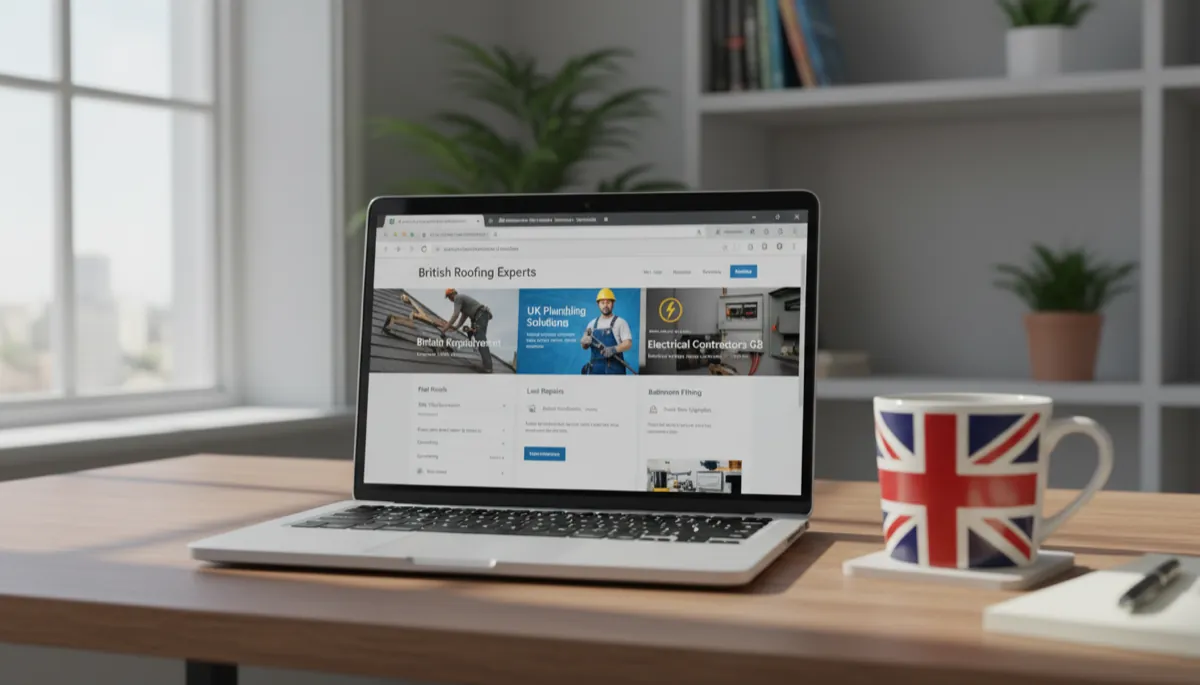 Examples of high-quality UK tradesperson websites laid out on a desk