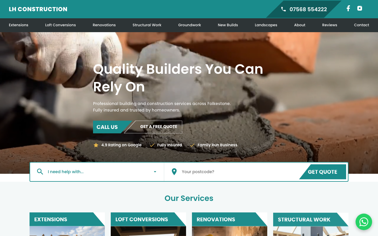 Builder website example