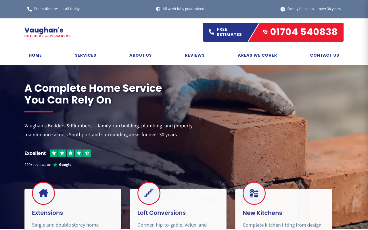 Builder website example