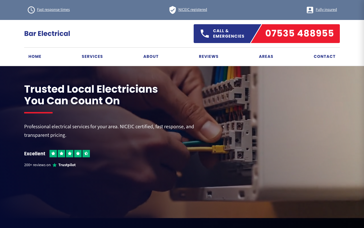 Electrician website example