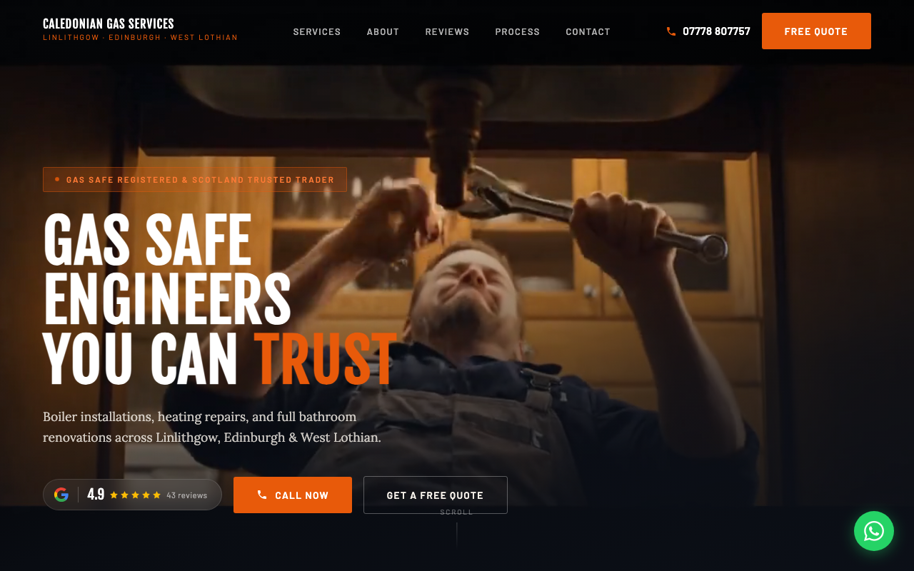 Heating Engineer website example