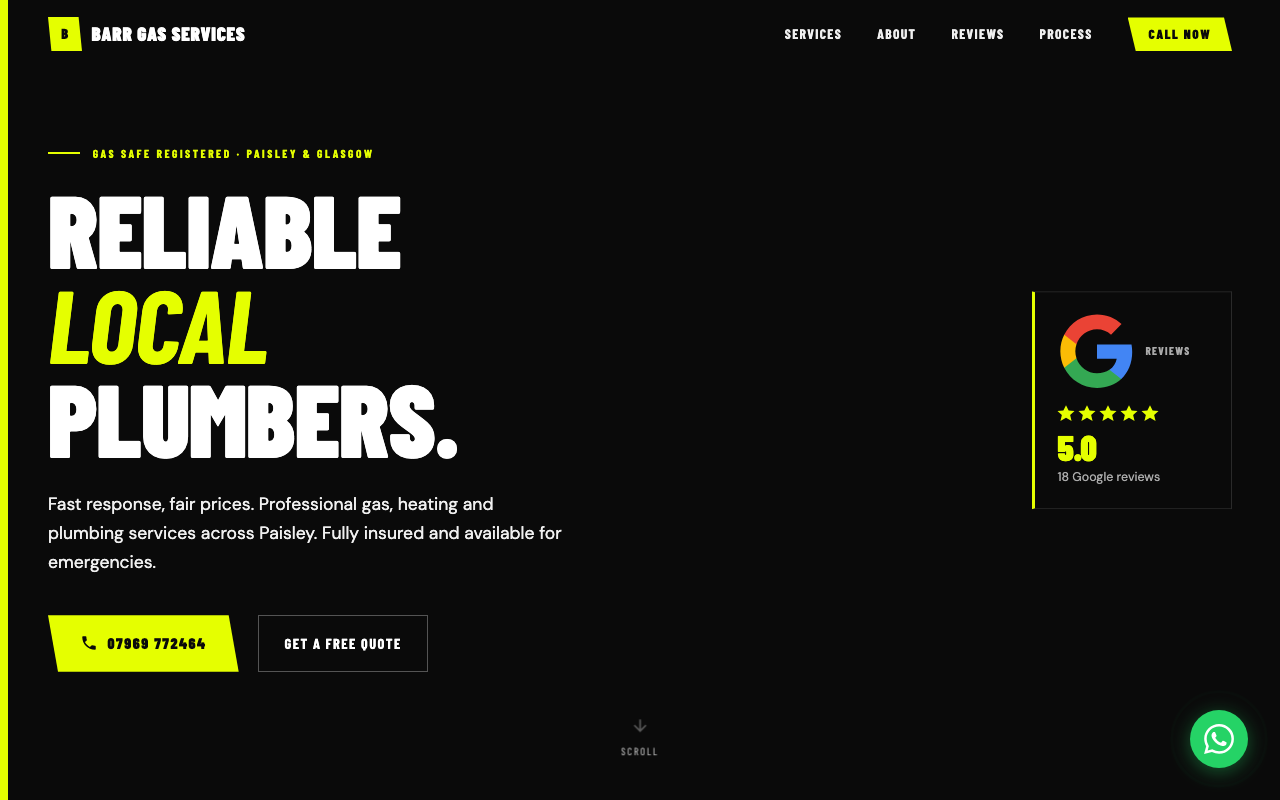 Heating Engineer website example