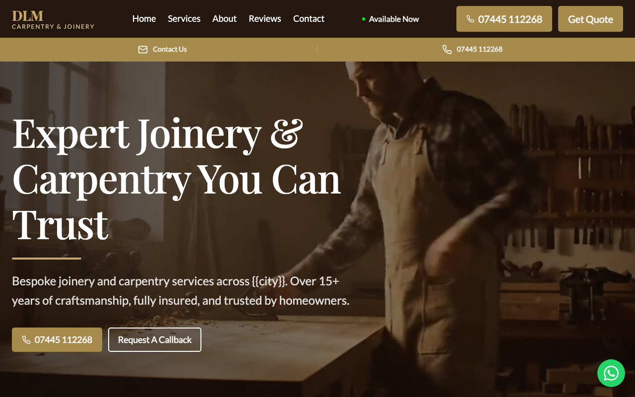 Joiner website example