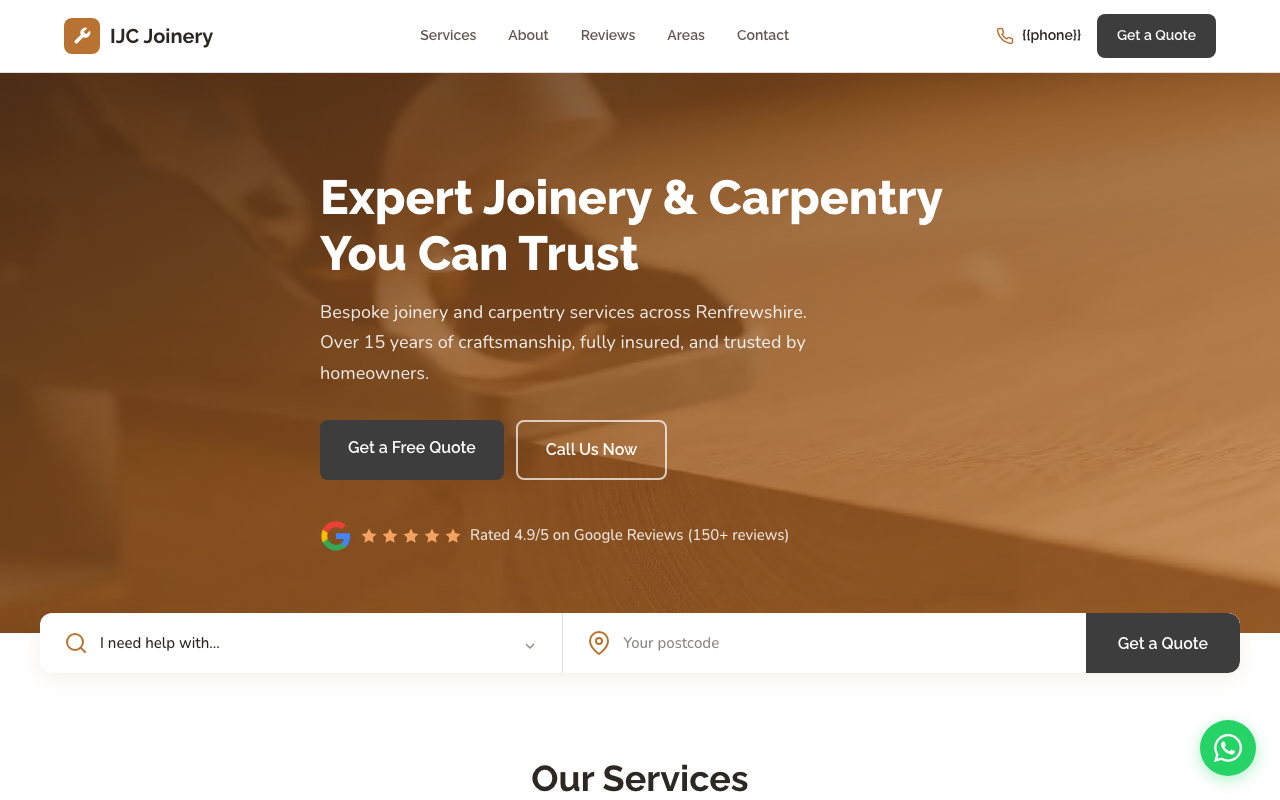 Joiner website example