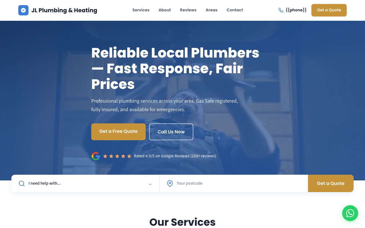 Plumber website example