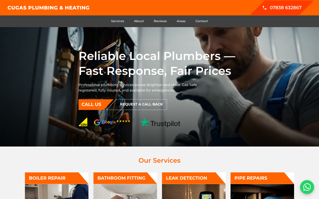 Plumber website example