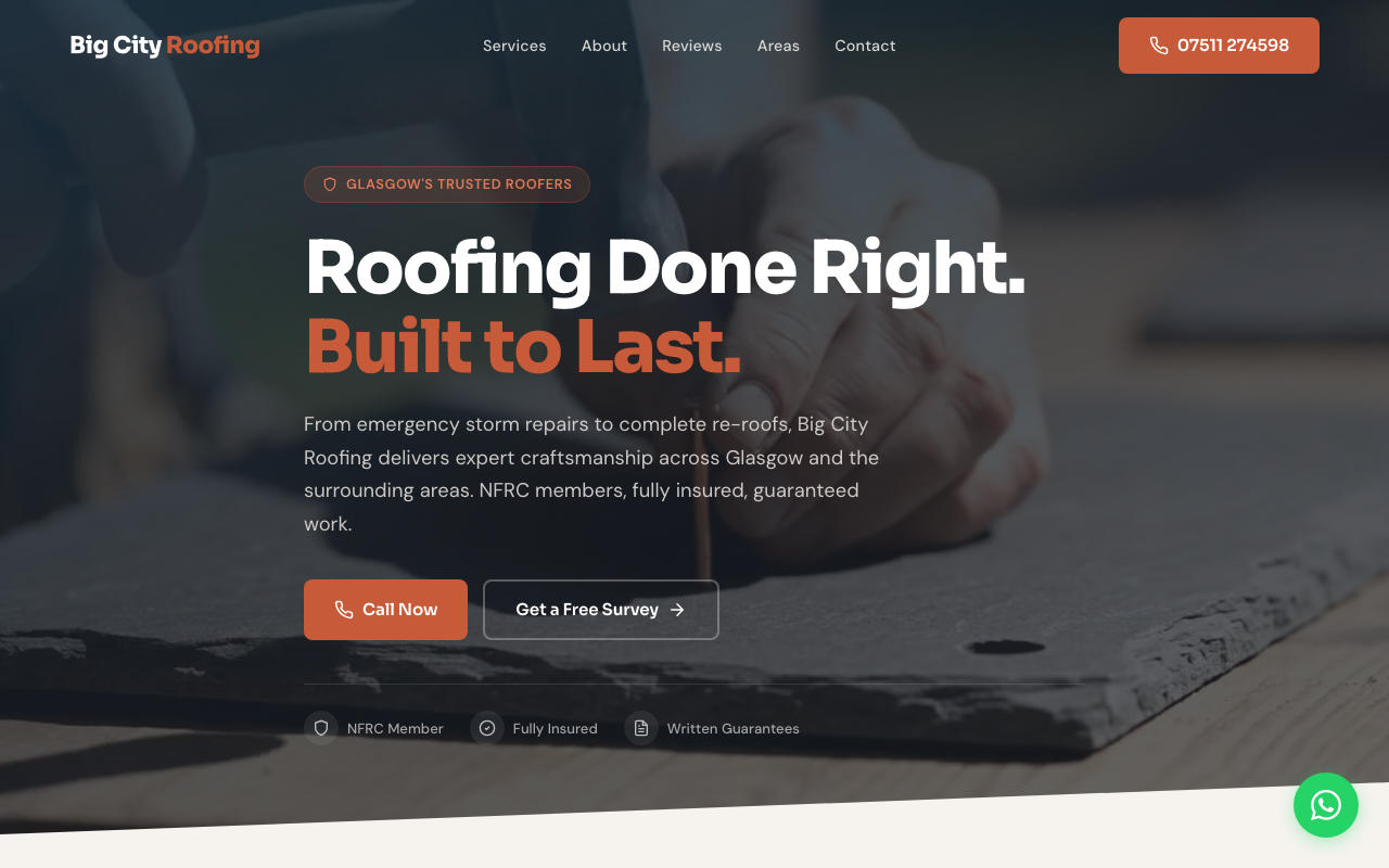 Roofer website example