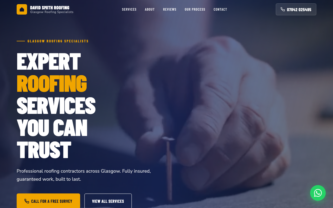 Roofer website example